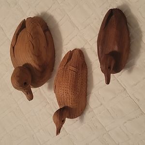Vintage hand made wood ducks